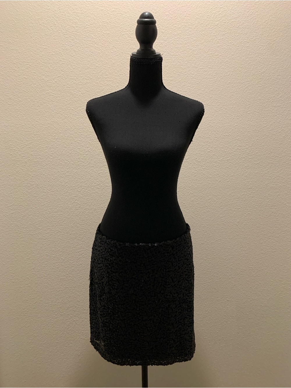 Bisou Bisou Black Sequin Mini Skirt (Size M)
